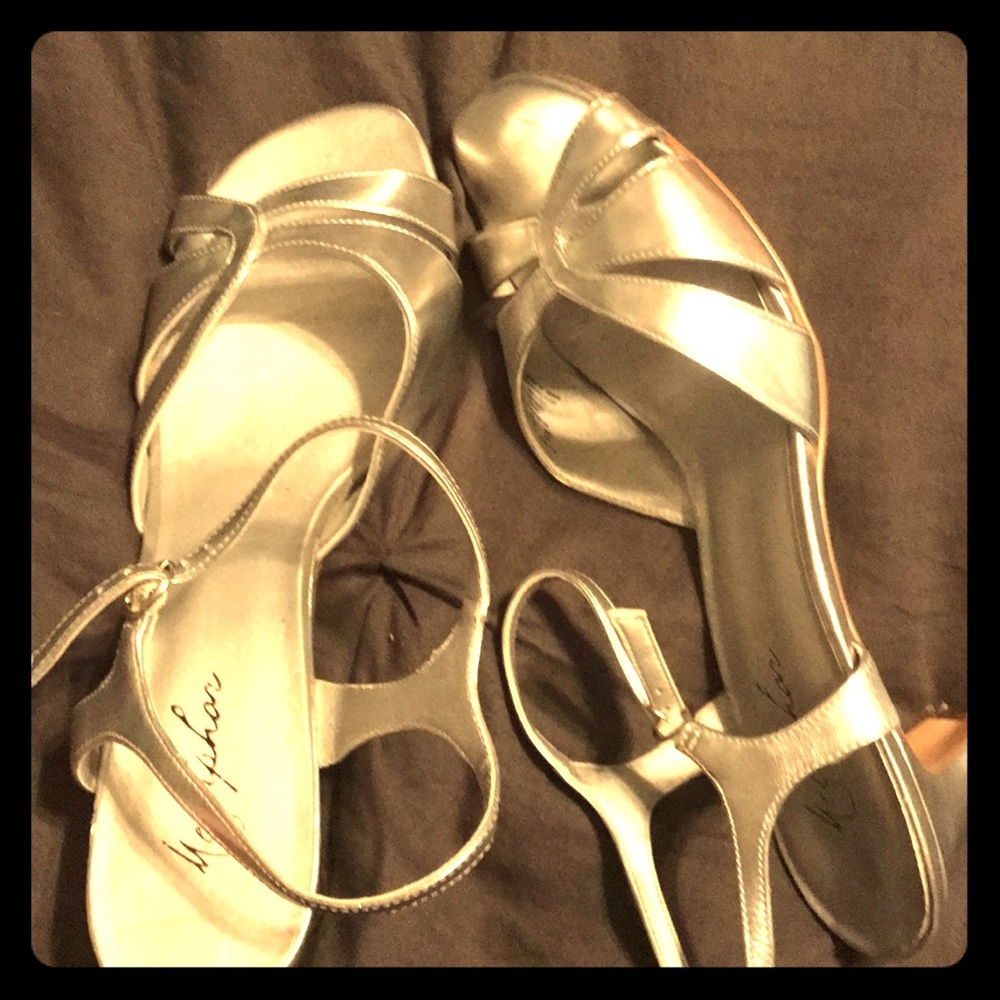 Silver dressy sandals